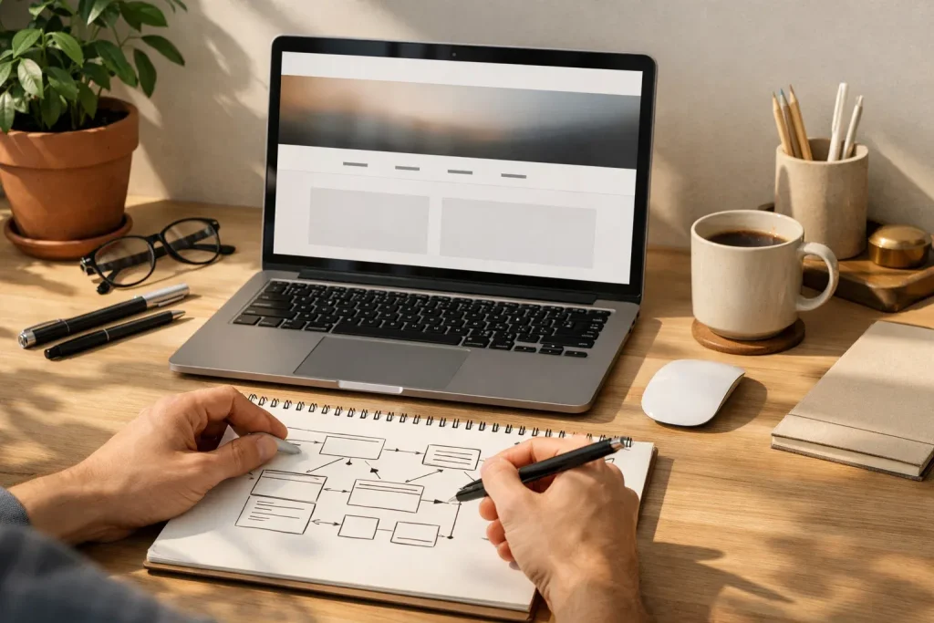 ساختار منوی وب سایت